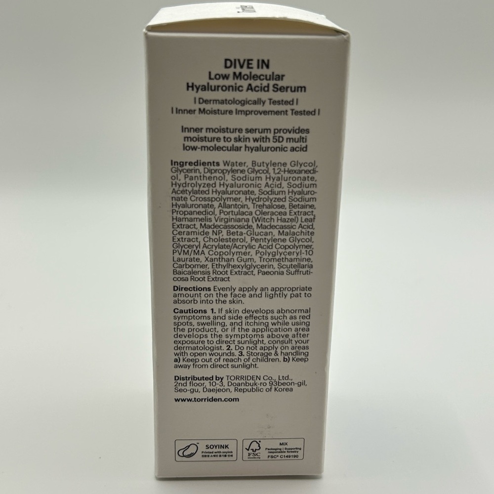 Torriden DIVE IN Hyaluronic Acid Serum 50ml Sealed Korean Glass Skin Hydration - Picture 3 of 6